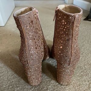 Betsy Johnson Cady Boots, size 5.5, color is rose gold and only worn a few times
